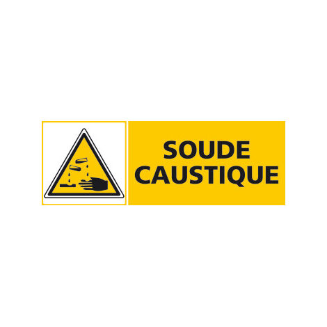 Panneau SOUDE CAUSTIQUE (C0471) - Adhésif - 210 x 75 mm