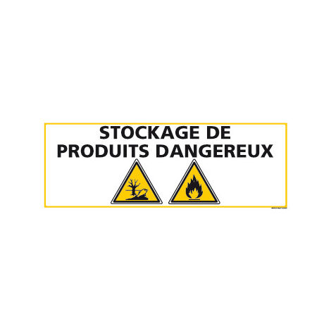 PANNEAU STOCKAGE PRODUITS DANGEREUX (C0851) - Adhésif - 210 x 75 mm