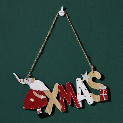 Panneau suspendu en bois joyeux Noël, plaque en bois du père Noël pour décoration artistique de fête de Noël