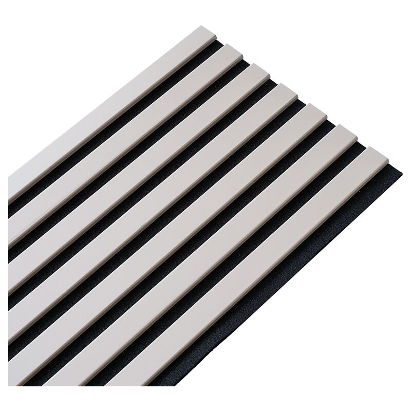 Panneau mural acoustique tasseaux bois 250 x 30 x 1,9 cm - Lamelles placage gris fond noir - 0,75m²
