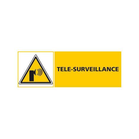 Panneau TELE-SURVEILLANCE (C0474) - Adhésif - 700 x 250 mm