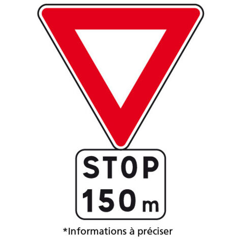 PANNEAU TRIANGLE ROUTIER ET PANONCEAU - SIGNAL AVANCÉ AB5 (Ab5) - Pour triangle de 500 x 500 mm