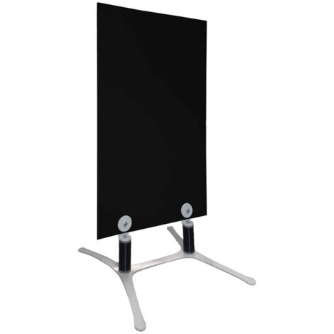 Panneau trottoir ardoise sur piétement métal blanc - Dimensions 120 cm x 60 cm