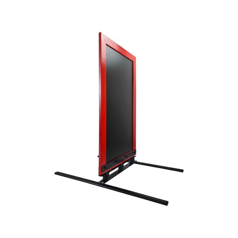 Panneau trottoir avec cadre bois rouge vin sur 3 silent blocs dimensions 117 x 64 cm