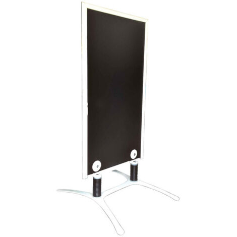 Panneau trottoir sur piétement métal blanc Cadre Bois 120 x 65 cm - Interface PLV