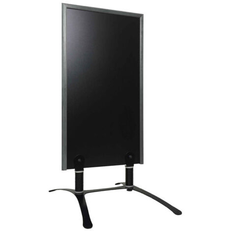 Panneau trottoir sur piétement métal noir avec cadre bois anthracite dimensions 120 x 65 cm