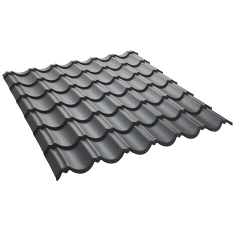 Panneau tuile facile 1030 X 950 MM en acier galvanisé laqué mat - Coloris - Gris anthracite mat, Largeur - 950 mm, Longueur - 1030 mm
