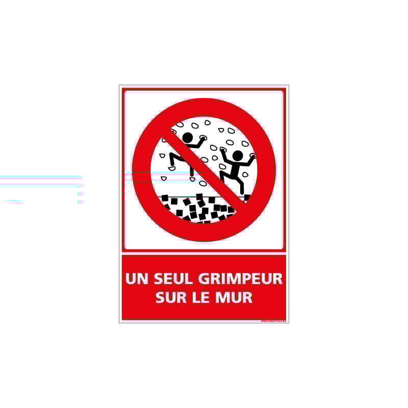 Panneau un seul grimpeur sur le mur (D1160) - Aluminium 2 mm - 450 x 630 mm