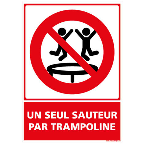 PANNEAU UN SEUL SAUTEUR PAR TRAMPOLINE (D1166) - Adhésif - 75 x 105 mm