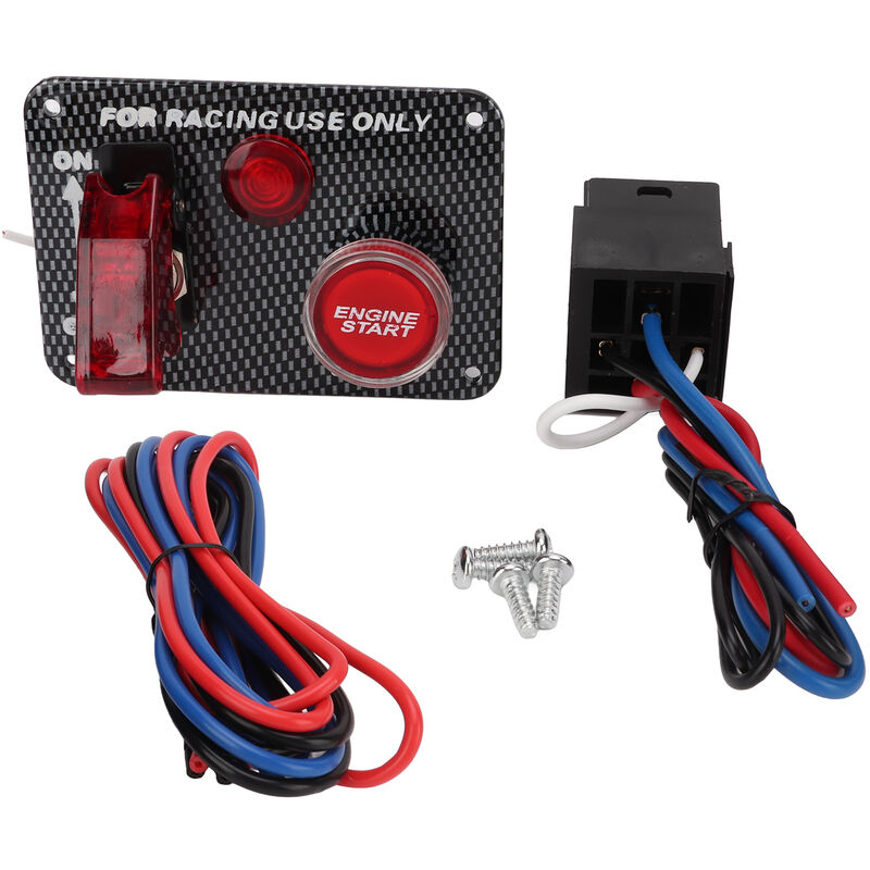 Jeffergarden - Panneau Universel de Bouton de démarrage de Moteur de commutateur d'allumage de Voiture d'alliage d'aluminium de 40A 12V pour des