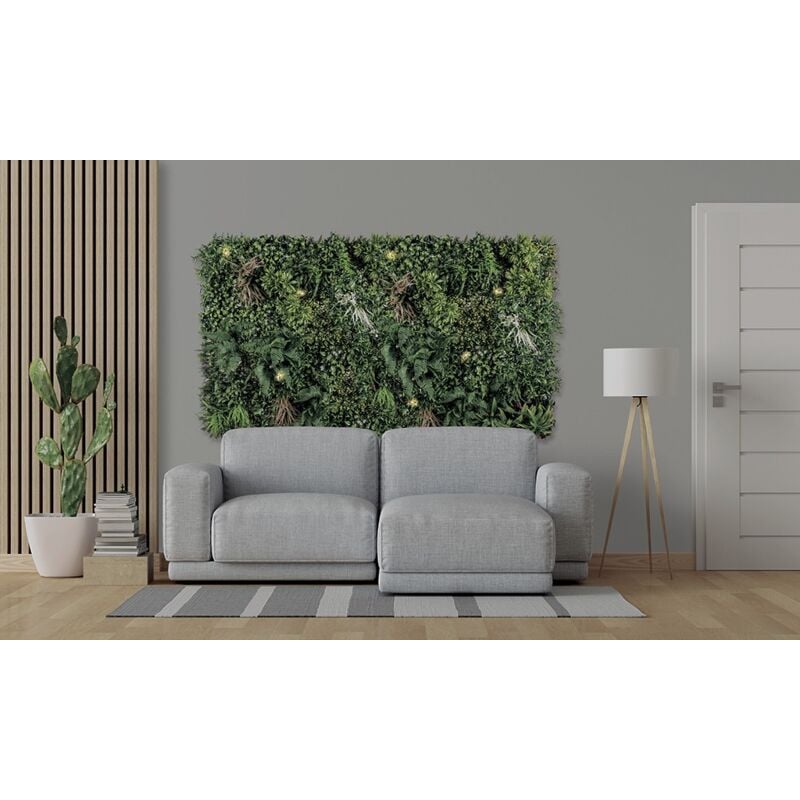 Nortene Panneau décoratif Sauvage Led feuillage synthétique - Vert - 1x1m
