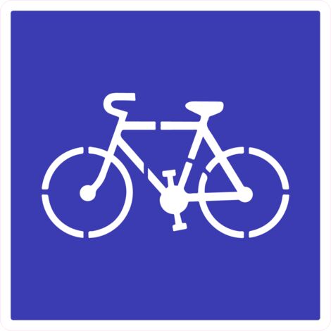 PANNEAU VÉLO. PANNEAU PISTE CYCLABLE. PANNEAUX PISTE VÉLO. SIGNALÉTIQUE OBLIGATOIRE. PANNEAU SIGNALISATION ROUTIÈRE. - Adhésif - 250 x 250 mm