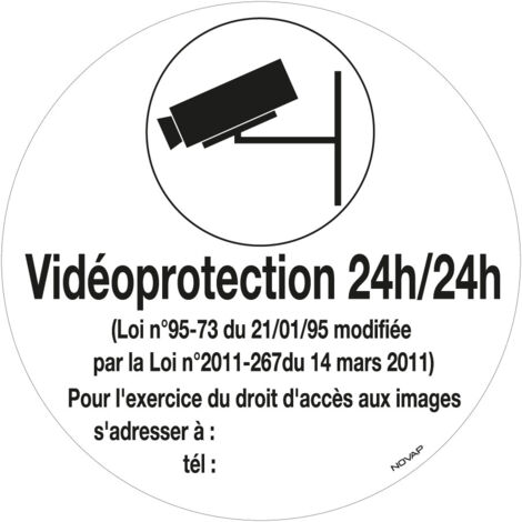 Panneau Vidéoprotection 24h/24h - Rigide Ø180mm - 4021430