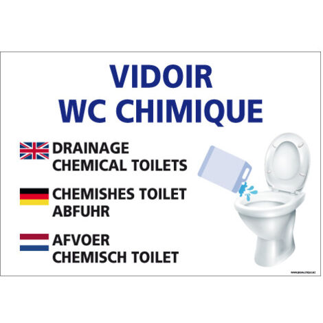 PANNEAU VIDOIR WC CHIMIQUE (H0328) - Adhésif - 210 x 150 mm