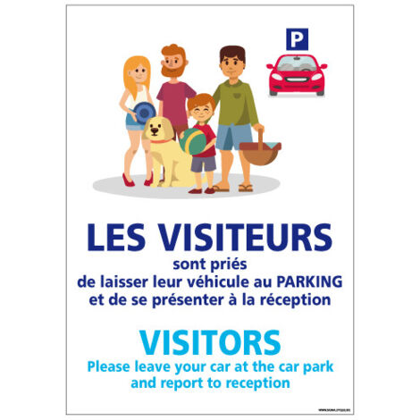 PANNEAU VISITEURS CAMPING (H0304) - Adhésif - 150 x 210 mm