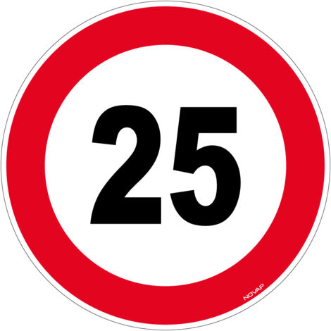 Panneau Vitesse limitée à 25 km/h - Rigide Ø300mm - 4063386