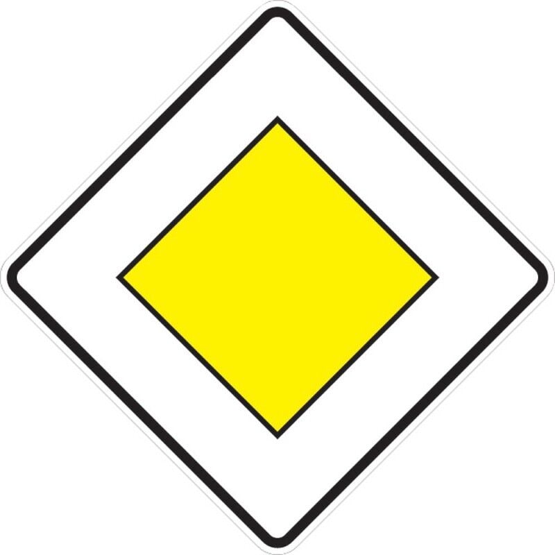 FP - Panneau vkz .306, 600x600mm Route prioritaire