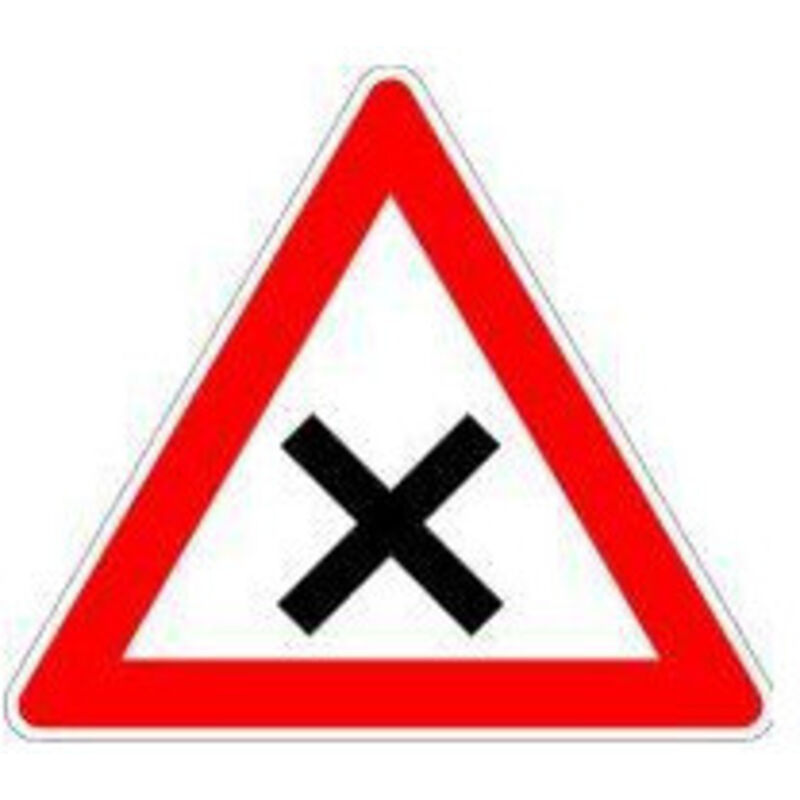 Panneau VKZ.102 Triangle 900mm croisement priorité droite Label ral film RA2