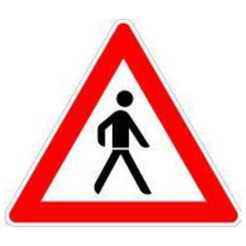 Panneau VKZ.133-10 Triangle 900mm piéton (droite) Label de qualité ral feuille RA2