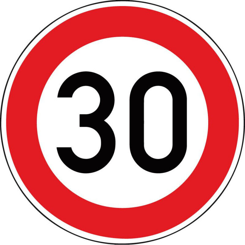 Panneau VKZ.274-30 Ronde 600mm 30 km/h Label de qualité ral film RA1