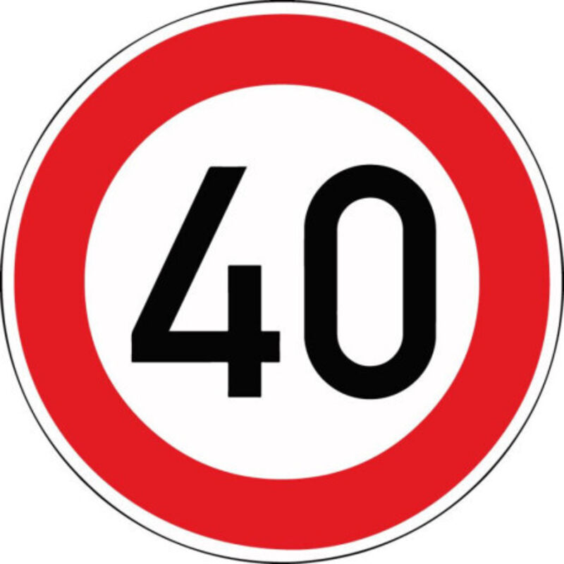 Panneau VKZ.274-40 Ronde 600mm 40 km/h Label de qualité ral feuille RA2