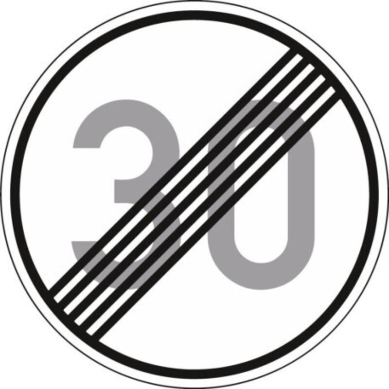 Panneau VKZ.278-30 Ronde 600mm fin 30 km/h Label de qualité ral feuille RA2