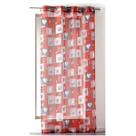 Panneau voile - Oeillets - 140 x 240 cm - Starly - Deux coloris - Rouge