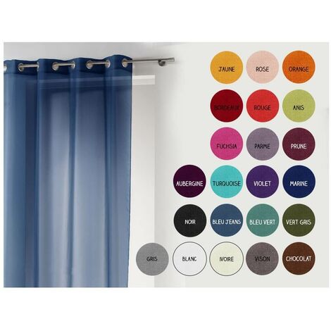 Panneau voile - Oeillets - 140 x 240 cm - Uni - Parme