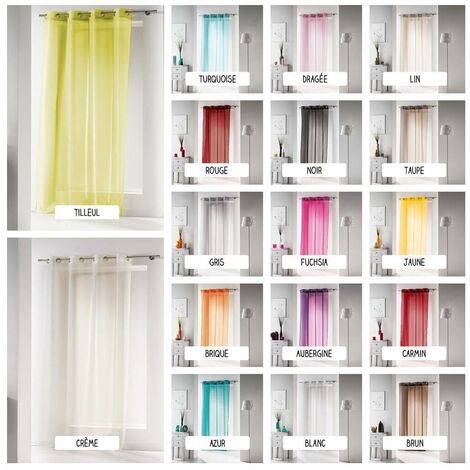 Panneau voile - Oeillets - 140 x 280 cm - Violine - Différents coloris Rouge