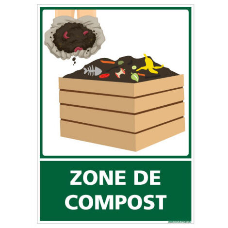 PANNEAU ZONE DE COMPOST (H0283) - Adhésif - 210 x 300 mm