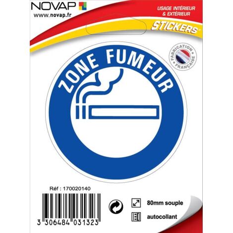 Panneau ''Zone fumeur'' Vinyle adhésif D80mm - NOVAP - 4031323