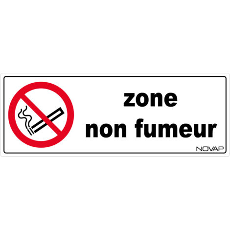 Panneau ''Zone non fumeur'' rigide 330x120mm - NOVAP - 4140568