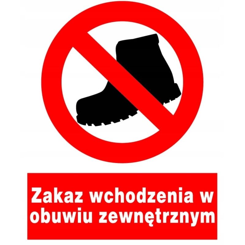 Panneau ZZO-36 : entrée interdite avec des chaussures d'extérieur