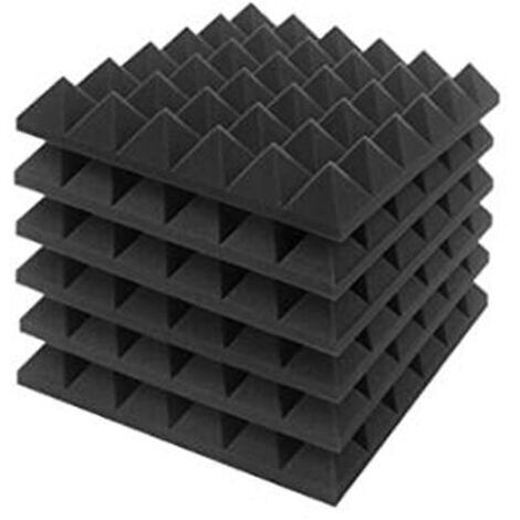 Panneaux acoustiques en mousse 30x30cm – Lot de 6 pièces – Anti-humidité et insonorisation – Pour studios et bureaux – Réduction du bruit – Mowze