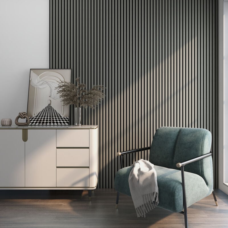 Panneaux acoustiques Vang mdf 120 x 60 effet chêne gris clair Neu.holz