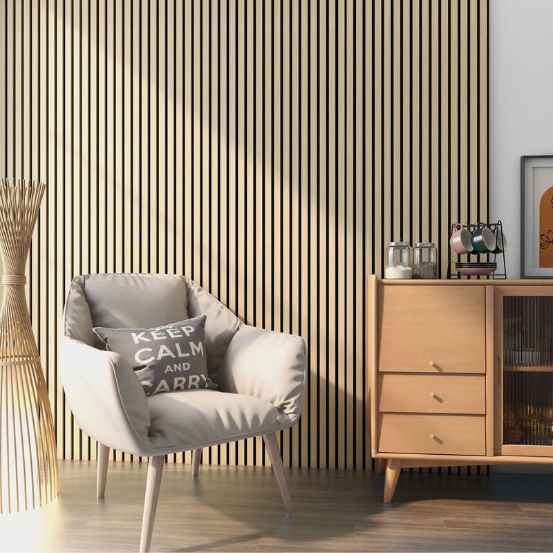 Neu.holz - Panneaux acoustiques Vang mdf 120 x 60 effet chêne