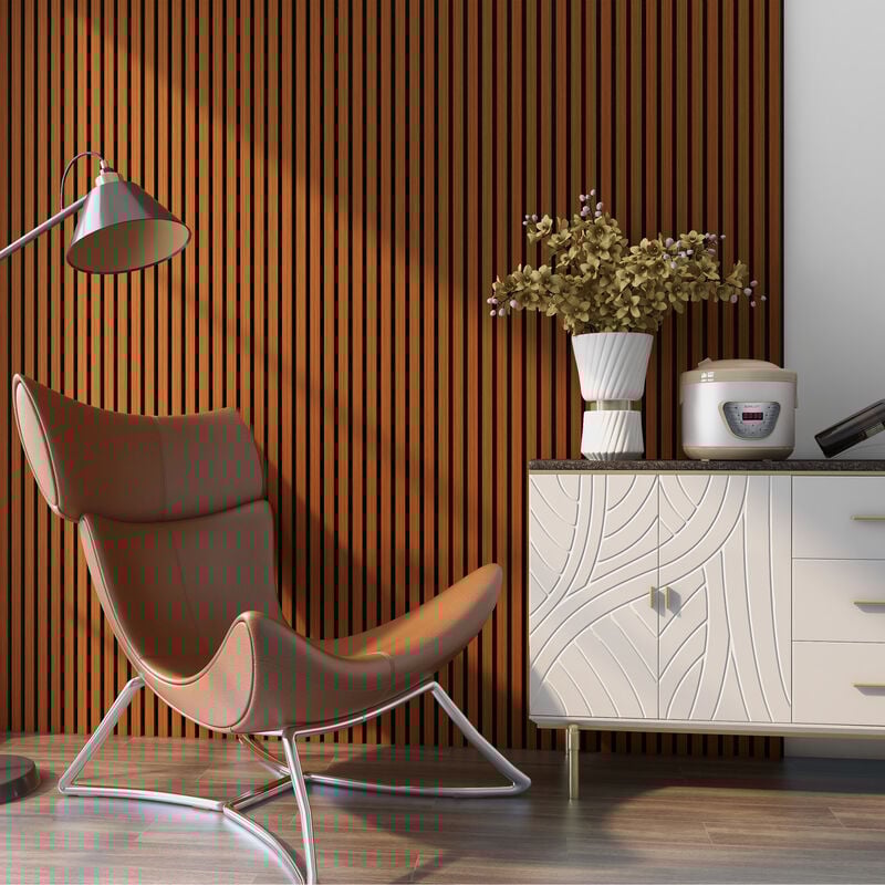 Neu.holz - Panneaux acoustiques Vang mdf 120 x 60 effet teck