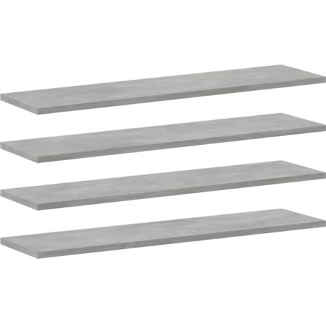 Panneaux de bibliothèque 4 pcs  Armoire à livres Gris béton 80x20x1,5cm Aggloméré