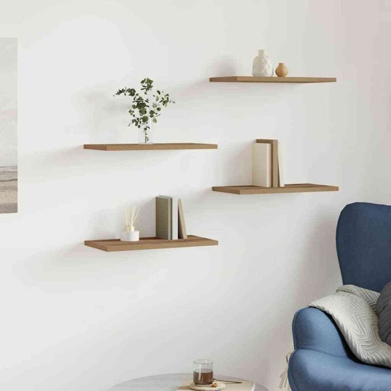 Tagères murales 4 pcs chêne artisanal 40x20x1,5 cm - Vidaxl
