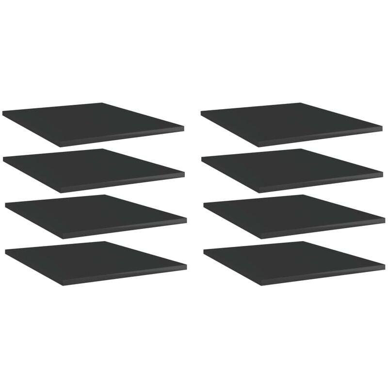 Panneaux de bibliothèque 8 pcs noir brillant bois d'ingénierie Vidaxl