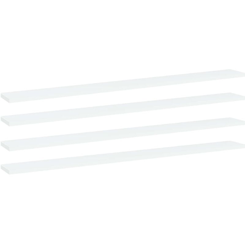 Panneaux de bibliothèque 4 pcs Blanc 100x10x1,5 cm Aggloméré Vidaxl
