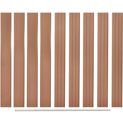 Panneaux de clôture de remplacement 9 pcs WPC 170 cm Marron