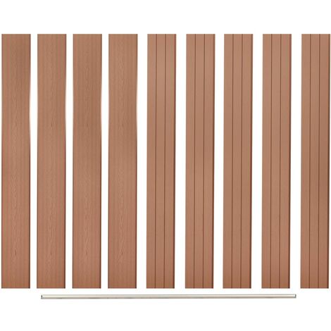 Panneaux de clôture de remplacement 9 pcs WPC 170 cm Marron vidaXL