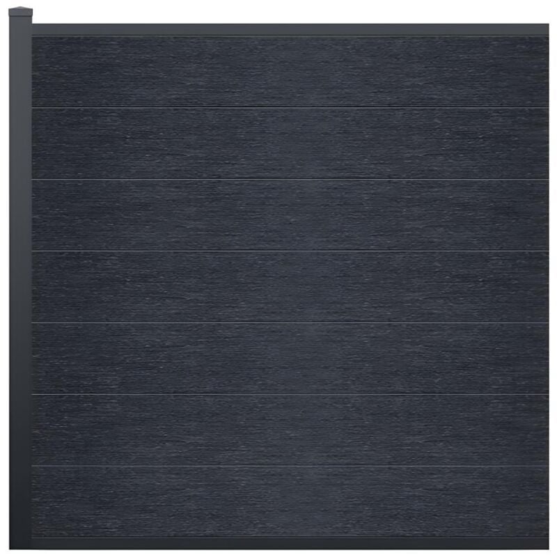 Clôture à poser h 181 cm - Kit de 7 lames en composite + 1 poteau ganthracite - enola