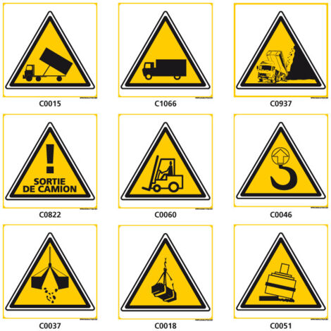 Panneaux de DANGER des TRANSPORTS - C0015 - 125 x 125 mm