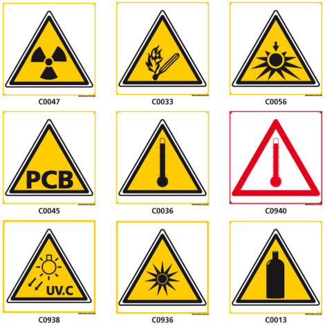 Panneaux de DANGER et d'AVERTISSEMENT - C0045 - 125 x 125 mm