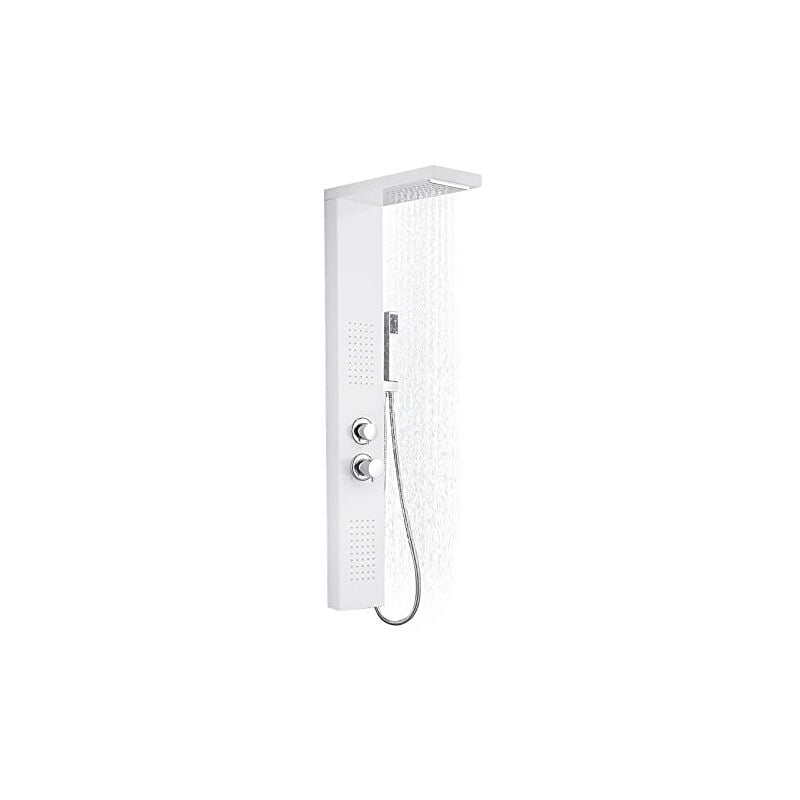 Naizy - Panneaux de douche Système de douche 4 en 1 Douche multifonctionnelle Set de douche à effet pluie 304 Acier inoxydable Set de douche Blanc