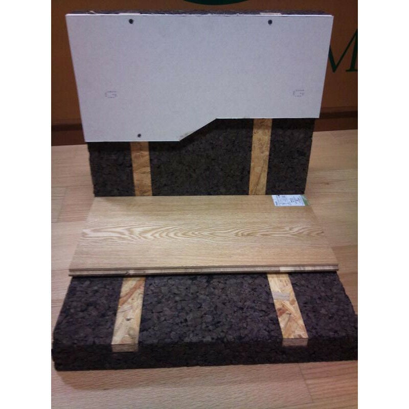 Plaque de liège pré-lambourdée Ep.50mm 50X100cm r : 1,25 (lot de 6 pan de 0.5m²) - paquet(s) de 3 m²