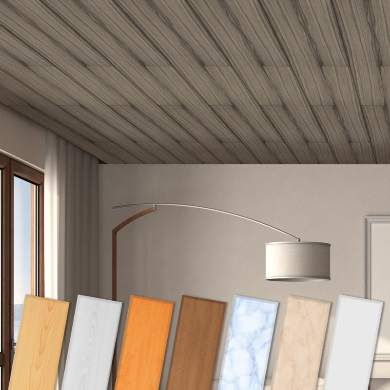 Panneaux de plafond en polystyrène xps nombreux motifs et couleurs: 10 mètre carré, P-14 Noyer foncé