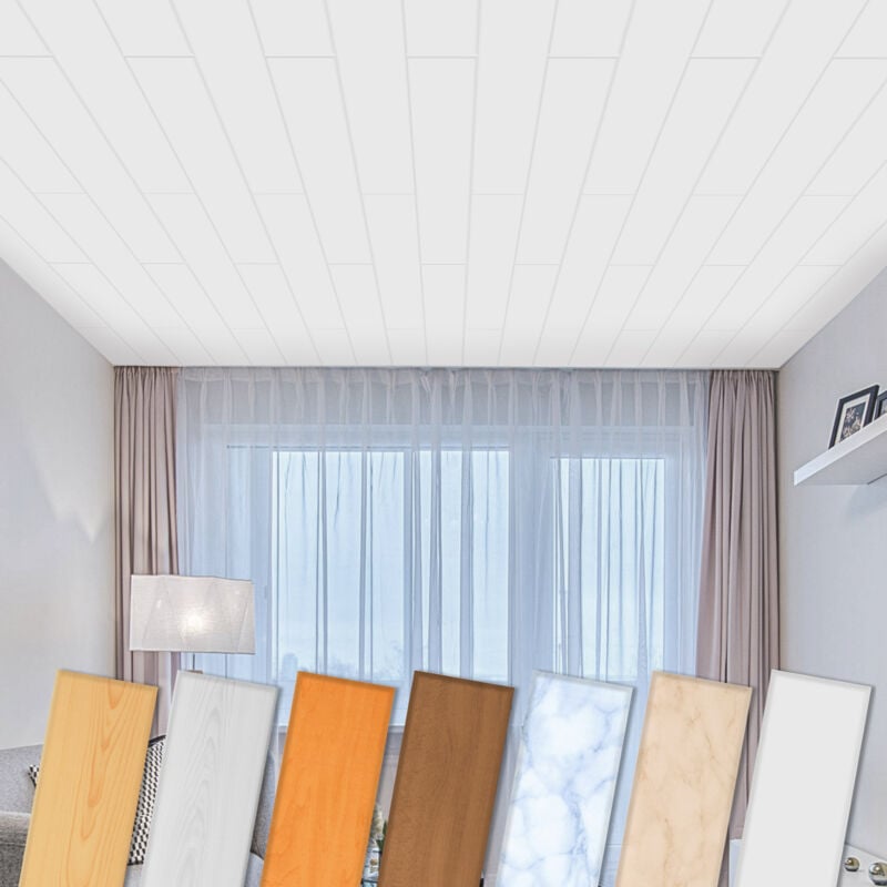 Panneaux de plafond en polystyrène xps nombreux motifs et couleurs: 10 mètre carré, P-08 Blanc